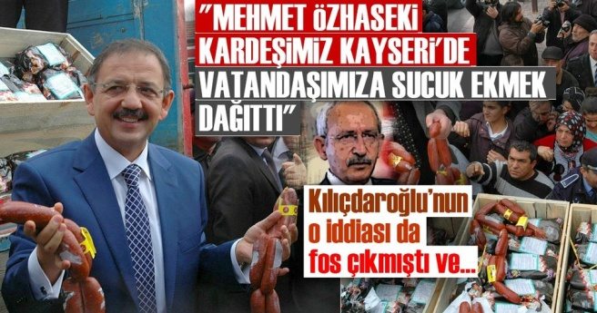 Cumhurbaşkanı Erdoğan: Mehmet Özhaseki kardeşimiz Kayseri`de vatandaşımıza sucuk ekmek dağıttı