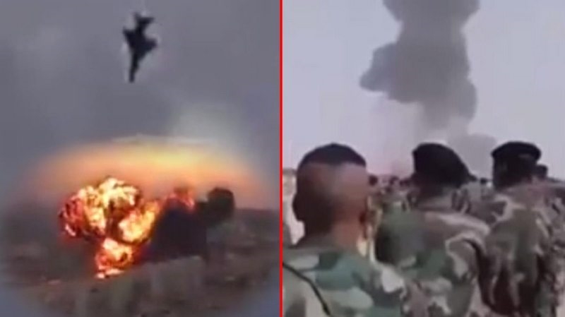 Darbeci Hafter`in gövde gösterisi felaketle sonuçlandı! Savaş uçağı tören sırasında yere çakıldı