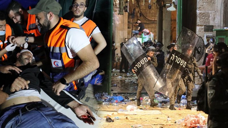 İsrail polisinden Mescid-i Aksa`da namaz kılan cemaate saldırı: 205 yaralı