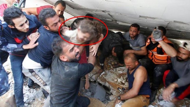 İsrail`in bombaları evini yıktı, Filistinli küçük kız 7 saatin ardından enkazdan böyle çıkarıldı
