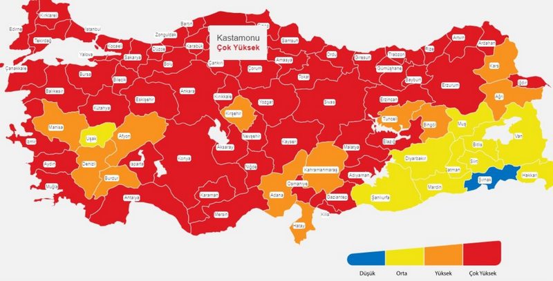Tokat, Tekirdağ, Trabzon hafta sonu sokağa çıkma yasağı var mı? Tokat, Tekirdağ, Trabzon hangi risk grubunda rengi ne?