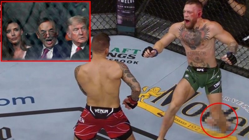 Trump`ın da izlediği dövüşte Conor McGregor`un ayağı kırıldı, maçı Dustin Pourier kazandı