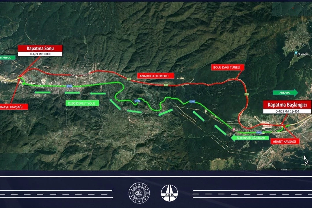 Bolu Dağı tüneli tek yönlü uzatma çalışması yapılacak 