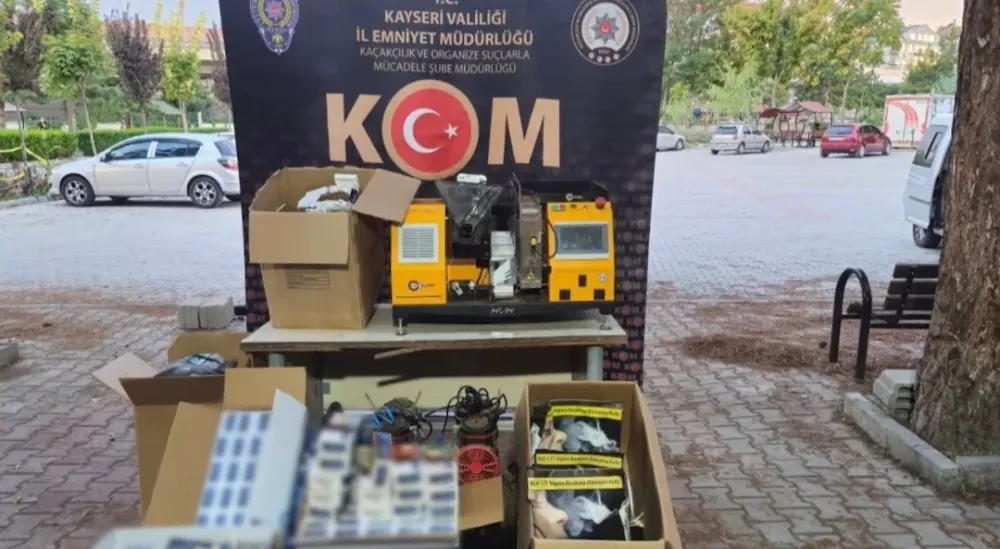 Kayseri’de kaçakçılık operasyonu: 26 bin dal makaron ele geçirildi..