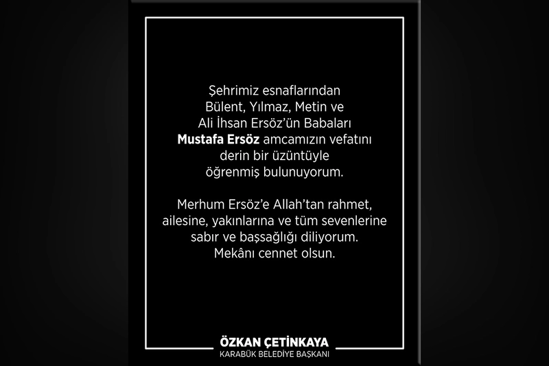 Karabük Belediye Başkanı Çetinkaya, Mustafa Ersöz