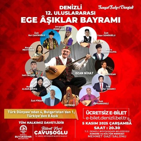 Denizli 12. Uluslararası Ege Âşıklar Bayramı Başlıyor