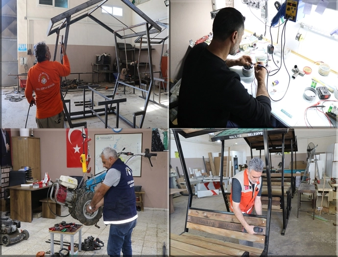 Haliliye Belediyesi Kendi Atölyelerinde Üretim ve Onarım Yaparak Tasarruf Sağlıyor