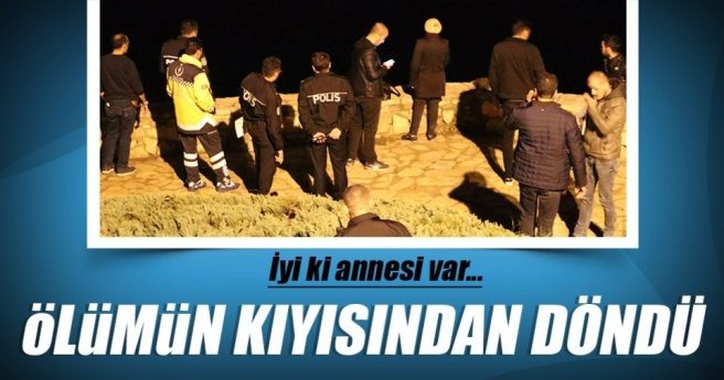 Alkollü genci ölümün kıyısından annesi aldı