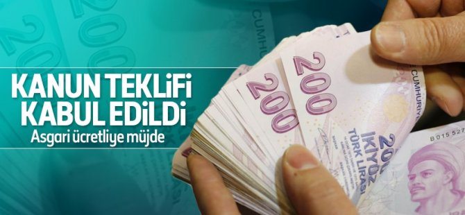 Asgari ücretle ilgili kanun teklifi kabul edildi