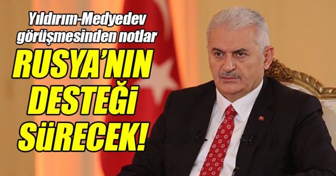 Başbakan Yıldırım, Medyedev ile görüştü