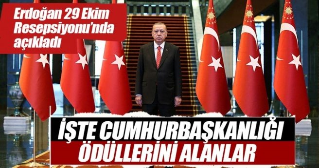 Cumhurbaşkanı Erdoğan ödülleri açıkladı