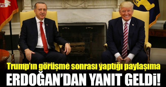 Cumhurbaşkanı Erdoğan`dan Trump tweeti!