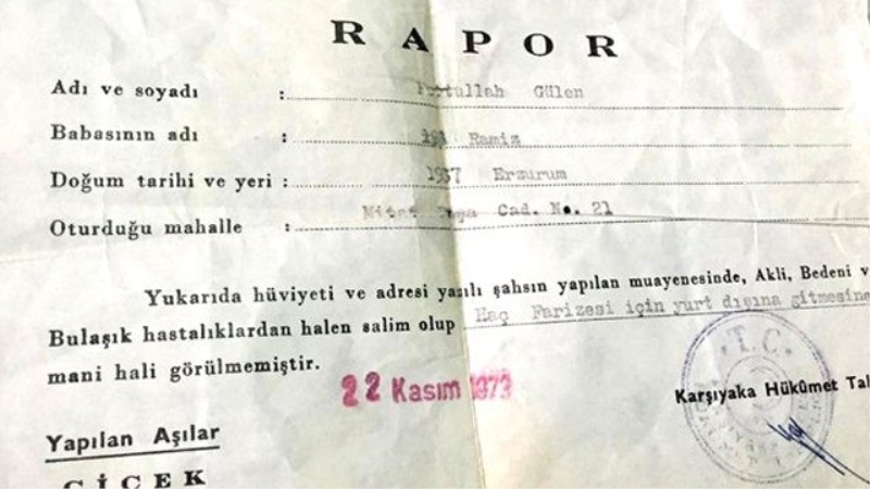 Gülen`in 43 Yıllık Sağlık Raporu Yüzünden Gözaltına Alındı