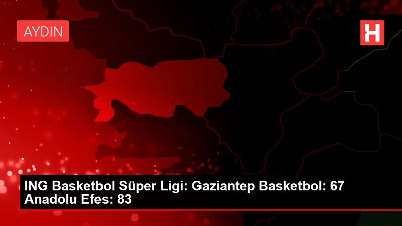 ING Basketbol Süper Ligi: Gaziantep Basketbol: 67 Anadolu Efes: 83