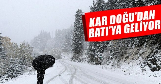 Kar, doğudan batıya geliyor