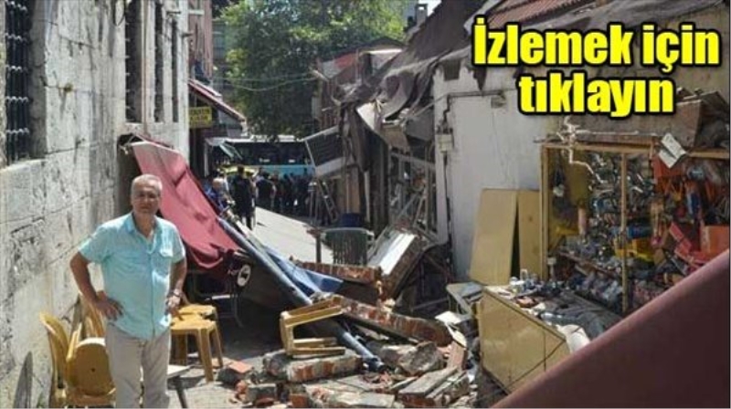 Karaköy`de duvar yemek yiyenlerin üstüne çöktü