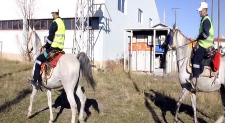 Kırsalda kaçak elektriğe karşı atlı ekip