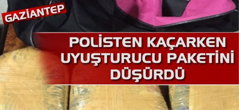 Polisten kaçarken uyuşturucu paketini düşürdü