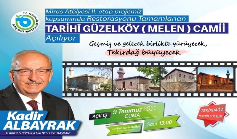 Restorasyonu Tamamlanan Tarihi Güzelköy (Melen) Camii 9 Temmuz`da Açılıyor