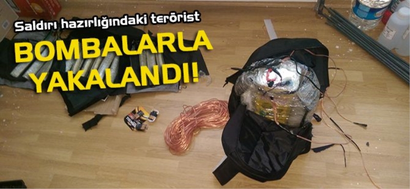 Saldırı hazırlığı yapan terörist bombalarla yakalandı