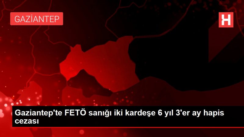 Son dakika haber: Gaziantep`te FETÖ sanığı iki kardeşe 6 yıl 3`er ay hapis cezası