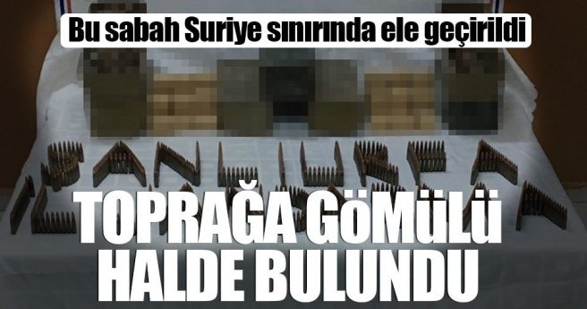 Suriye sınırında PKK/PYD`nin mühimmatı ele geçirildi