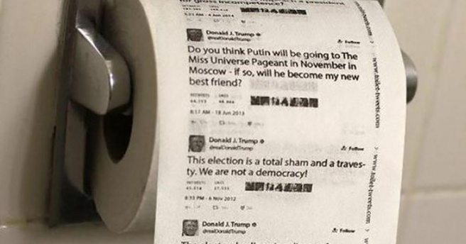 Trump`ın tweet`lerinden tuvalet kağıdı yaptılar