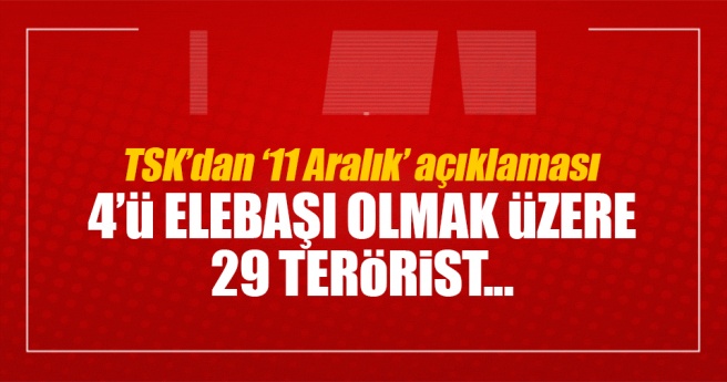 TSK`dan flaş açıklama: 4`ü elebaşı olmak üzere 29 terörist öldürüldü